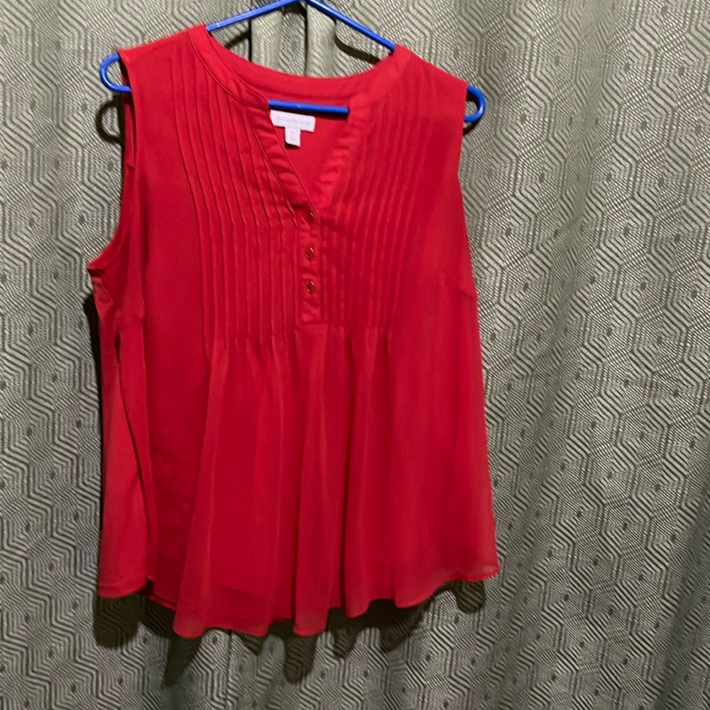 Charter Club sleeveless 3 button v neck blouse size 0X EUC